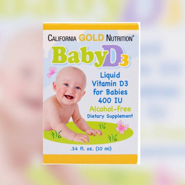 

Витамин Д3 для детей с рождения в каплях, California Gold Nutrition, США (400 МЕ)
