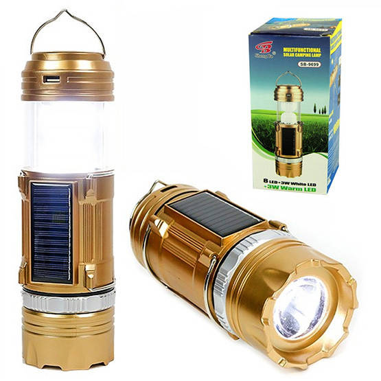 

Кемпинговый фонарь GSH-9688 с солнечной батареей, Белый