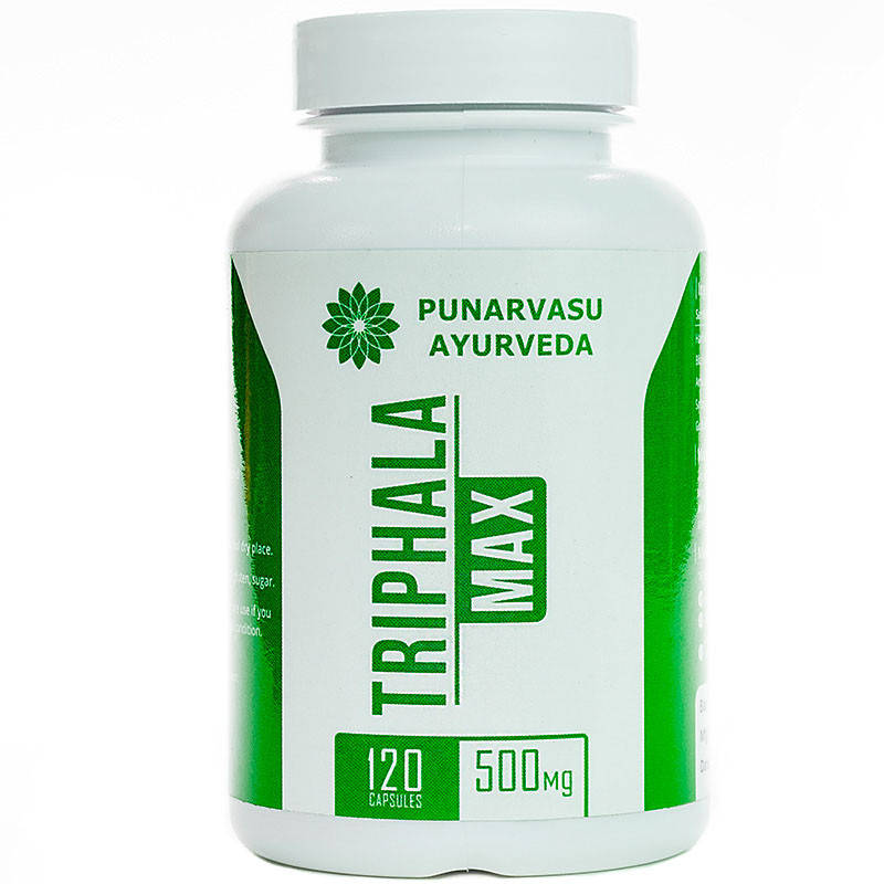 

Трифала Макс / Triphala Max - очищение организма - Пунарвасу - 120 капсул