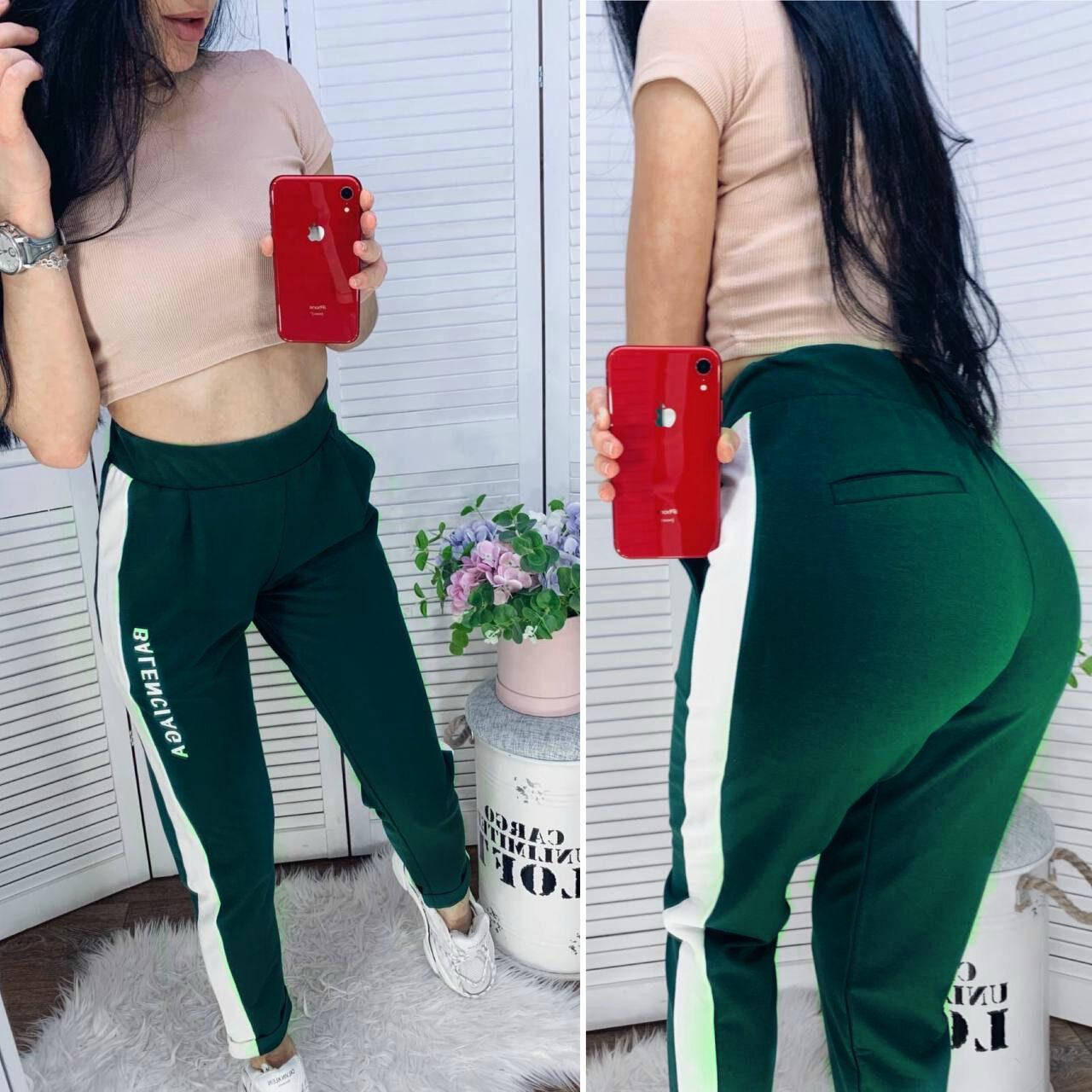 

Шикарные женские Штаны Ткань "Трикотаж" 42, 44, 46, 48, 50 размер 42, Изумрудный