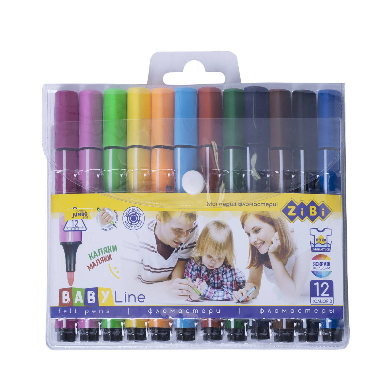 

Фломастеры толстые Zibi JUMBO, 12 цветов, ZB.2807