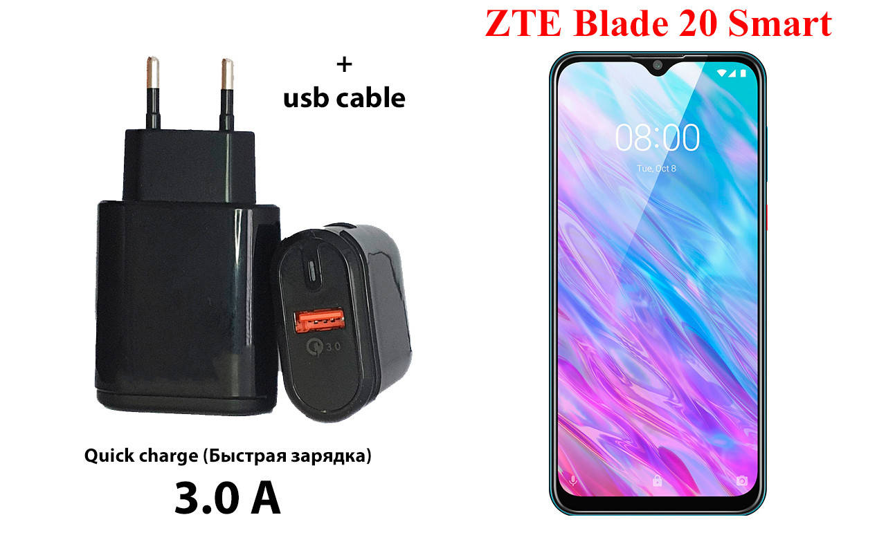 

Сетевое зарядное устройство ZTE Blade 20 Smart, Черный