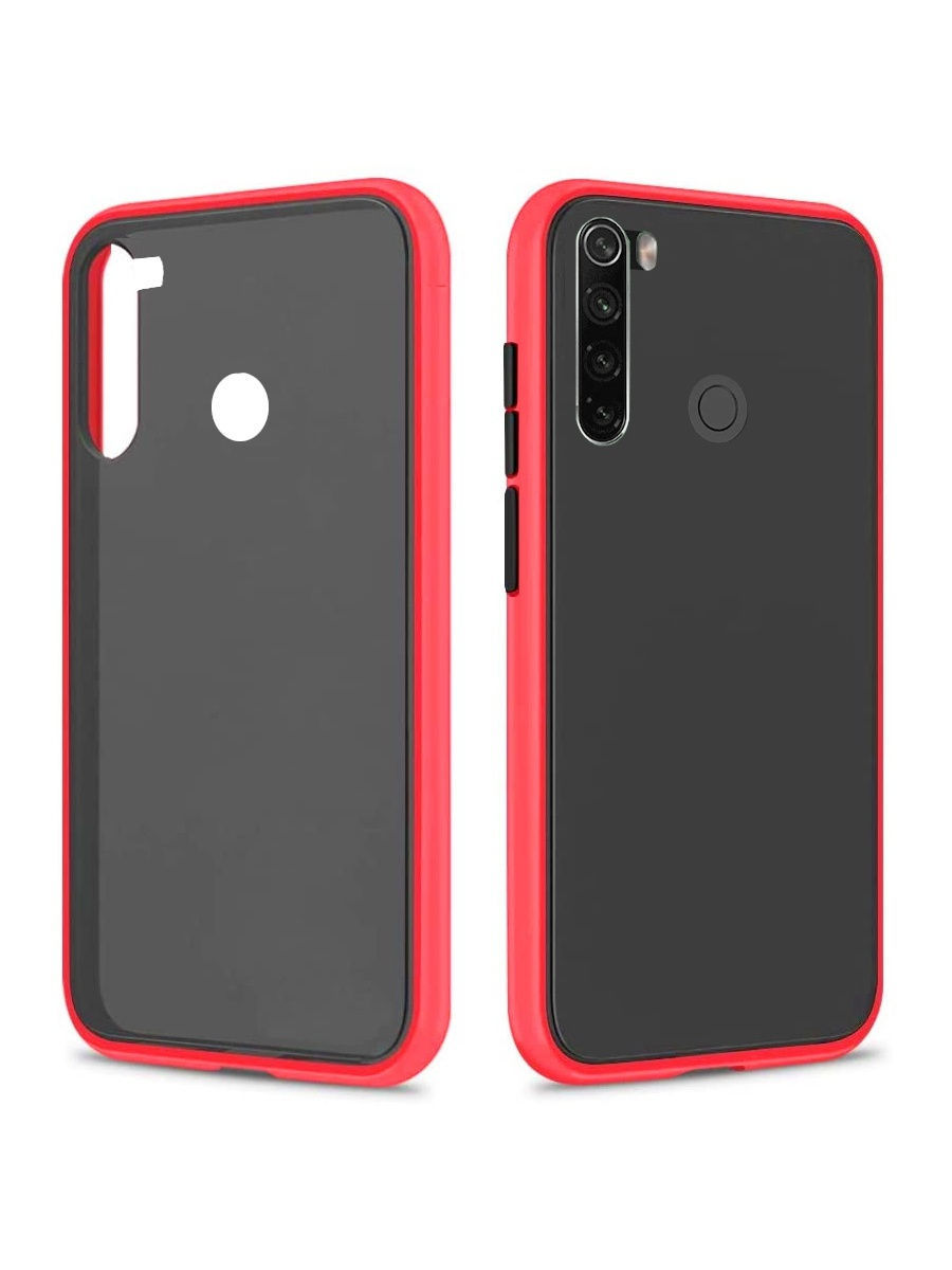 

Чехол прозрачный дл Redmi Note 8 / накладка на редми нот 8 (красный цвет) / бампер для redmi note 8
