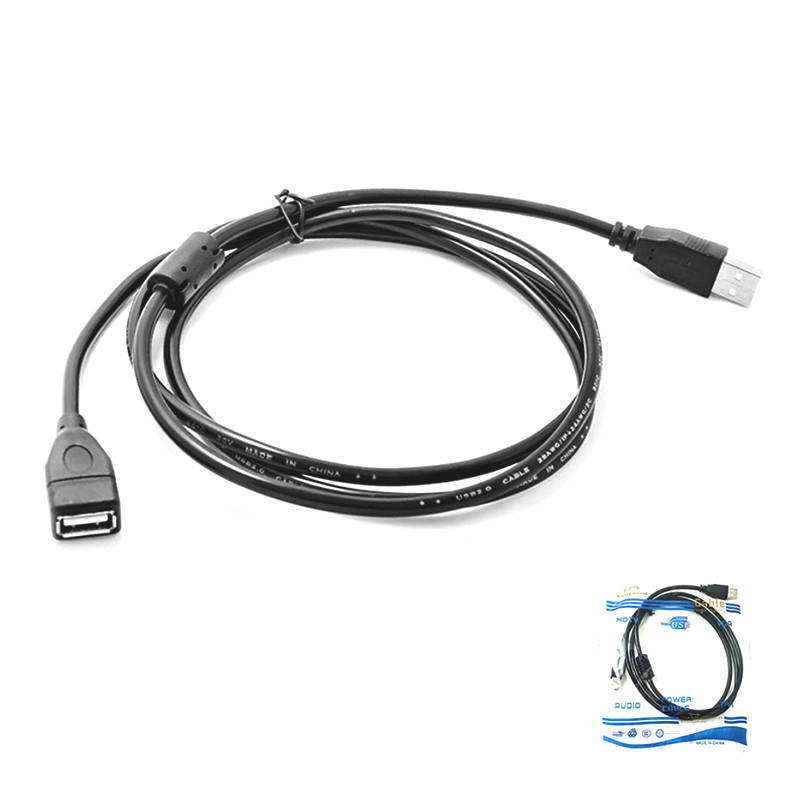 

Кабель Lesko AM/AF 1,5 м usb удлинитель переходник для флешки мышки, Черный