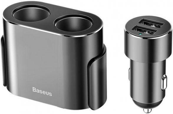 

Автомобильное зарядное устройство с разветвителем прикуривателя Baseus High Efficiency One to Two Cigarette