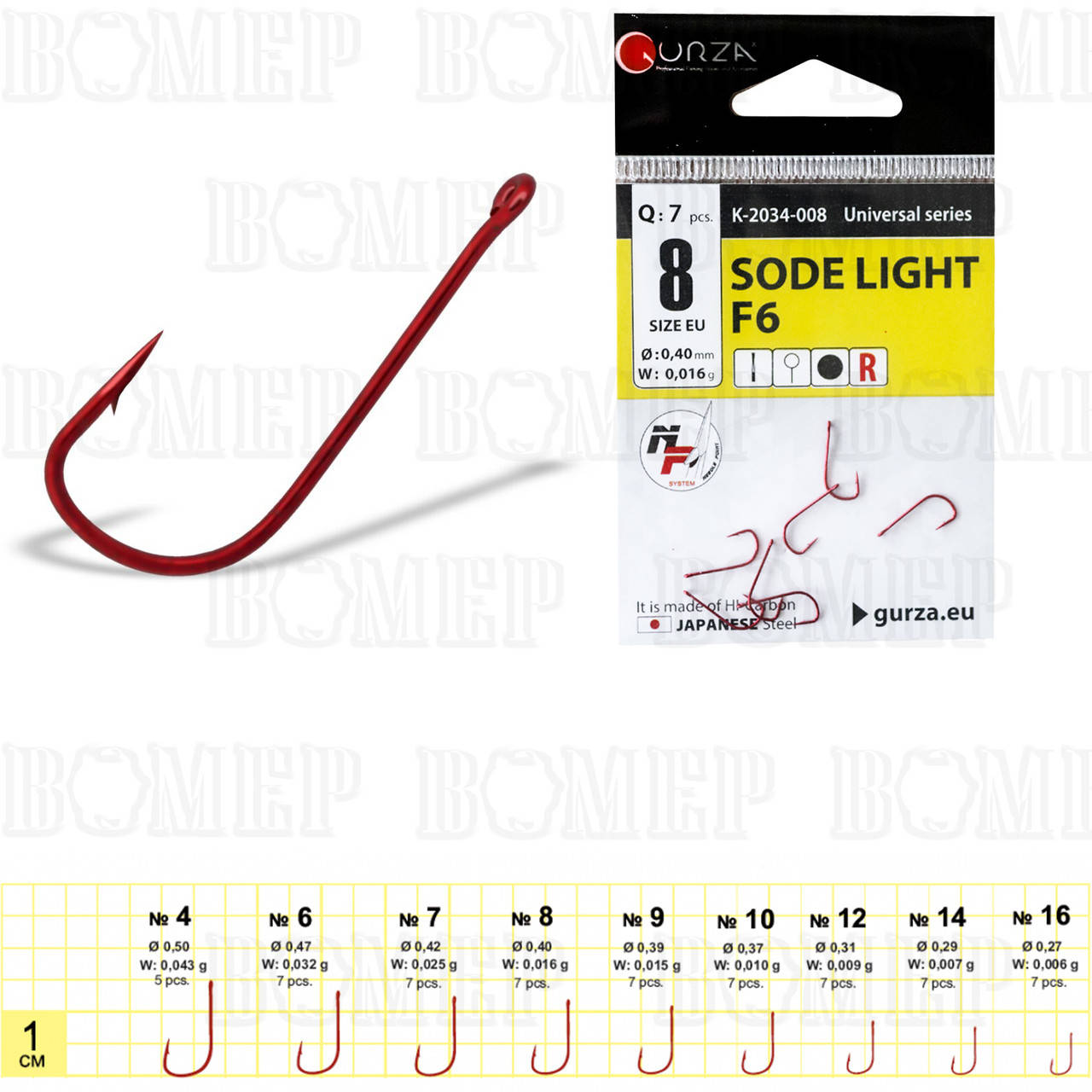 

Гачки GURZA SODE LIGHT (F6) R #12 (10шт в уп)