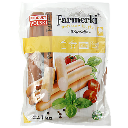 

Сосиски індичі Фермерські Farmerki 1kg 10шт/ящ (Код : 00-00011731)