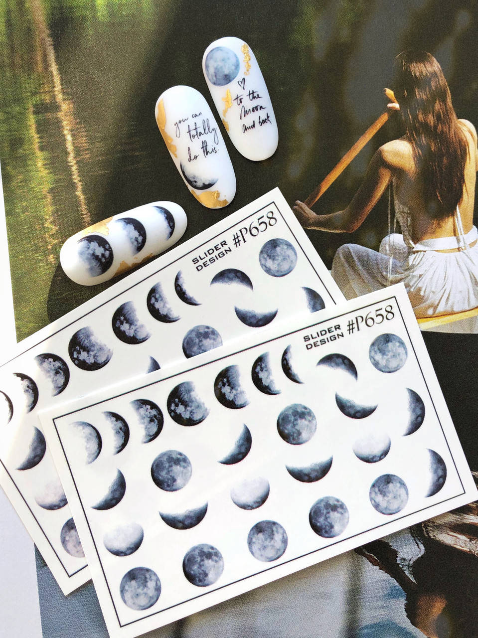 

Слайдер-дизайн SLIDIZ водная наклейка для ногтей чёрная Луна, Moon