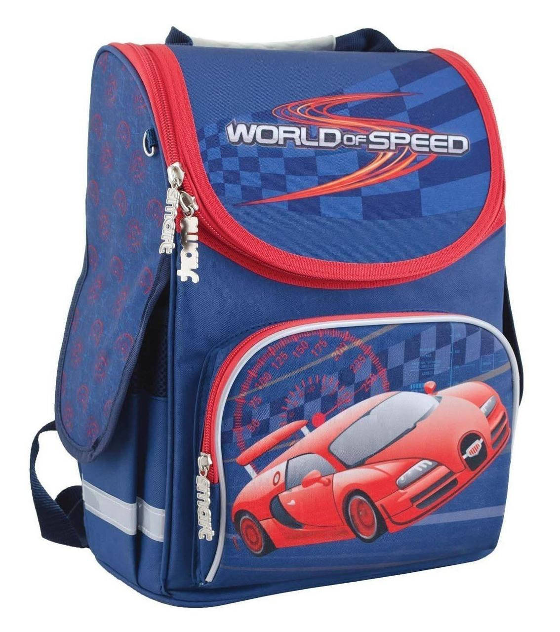 

Рюкзак школьный каркасный Smart PG-11 World of speed, Синий