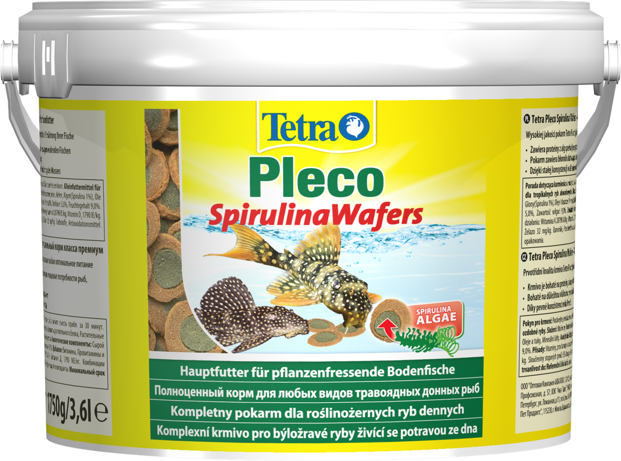 

Корм для донных аквариумных рыб в таблетках Tetra Pleco Spirulina Wafers 3.6 л
