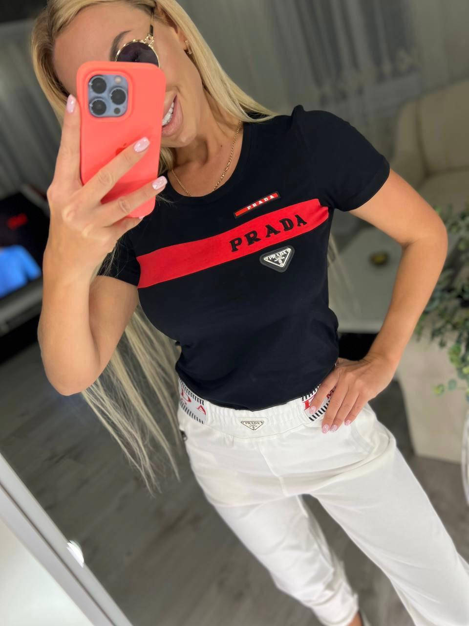 

Женская стильная хлопковая турецкая футболка с надписью из камней, FP 3003, Черный