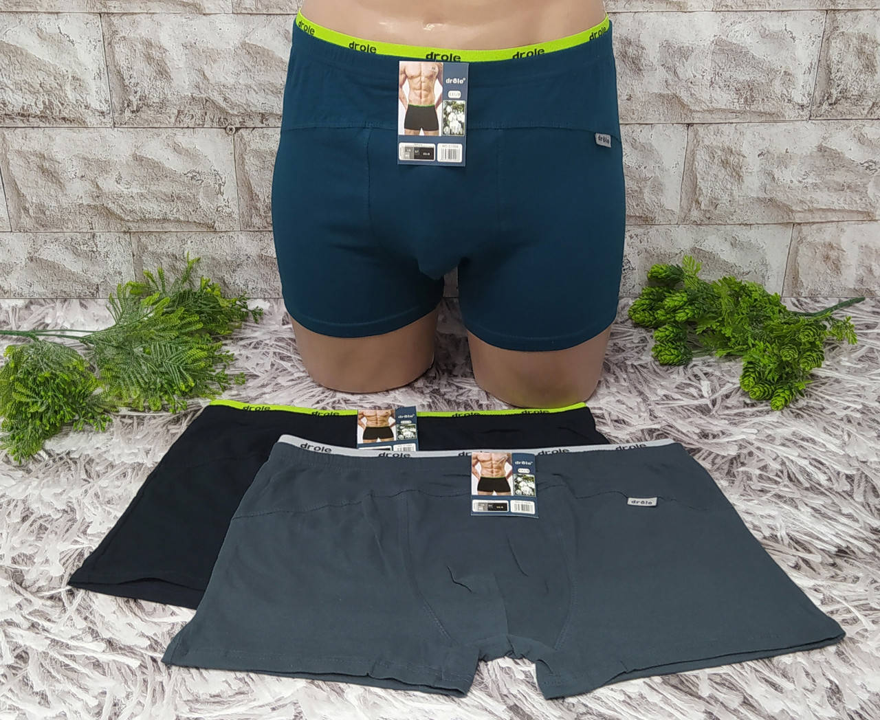 

Трусы мужские 2XL 54-56 боксеры Drole хлопок С1006, Разные цвета
