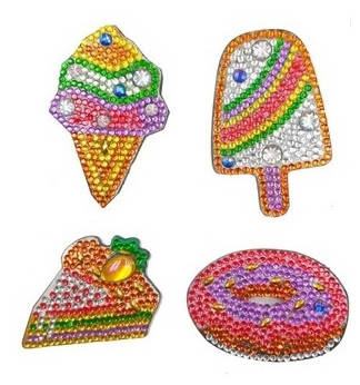 

Магнитики алмазная мозаика ColorArt Сладости 4шт FM52