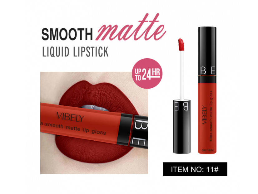

Жидкая матовая губная помада Vibely Matte Lipgloss Ultra-Smooth #11, 10мл