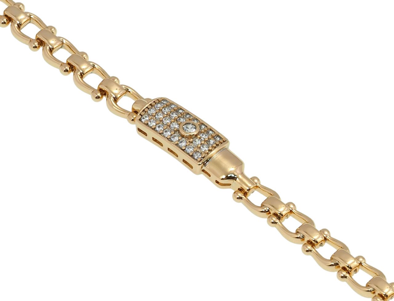 

Браслет Xuping Позолота 18K "Византия" длина с доп.замком 17.5,19см х 5мм