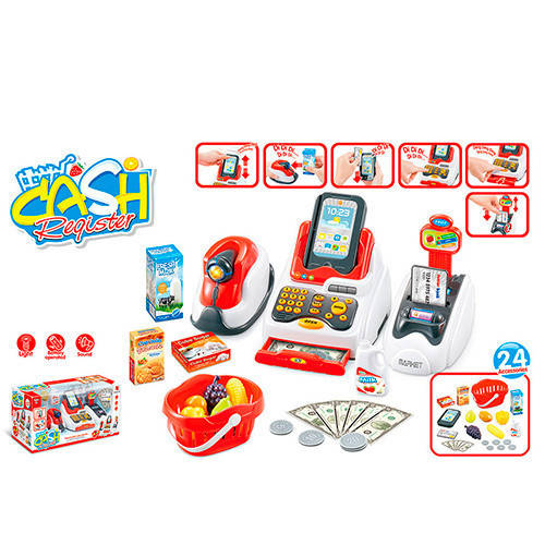

Детский игровой кассовый аппарат 668-48 со звуком и светом