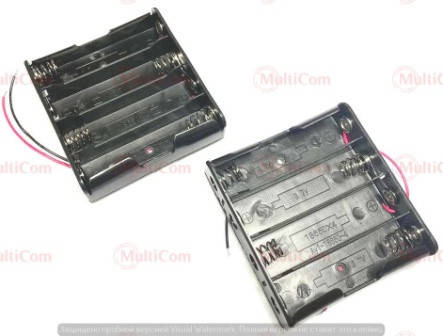 

01-15-106. Корпус держатель под 4 аккумулятора 18650, с проводами 15см, Daier, BH18650-4001