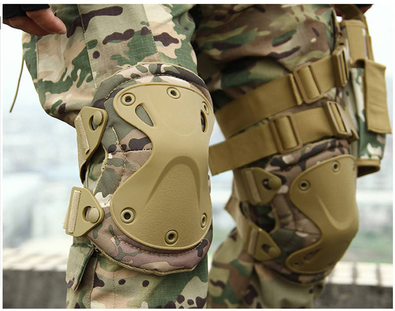 

Наколенники и налокотники тактические защитные военные цвет мультикам Код 46-0001