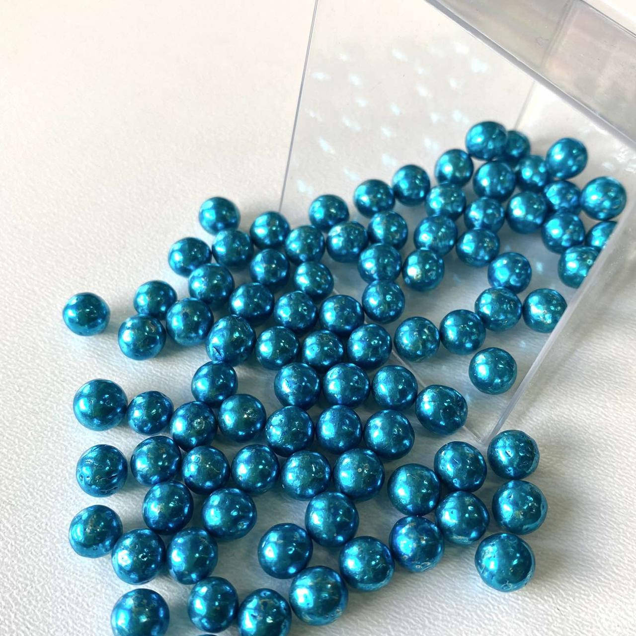 

Посыпка сахарная для кондитерских изделий Бусинки голубой металлик, 8 мм, 20 грамм