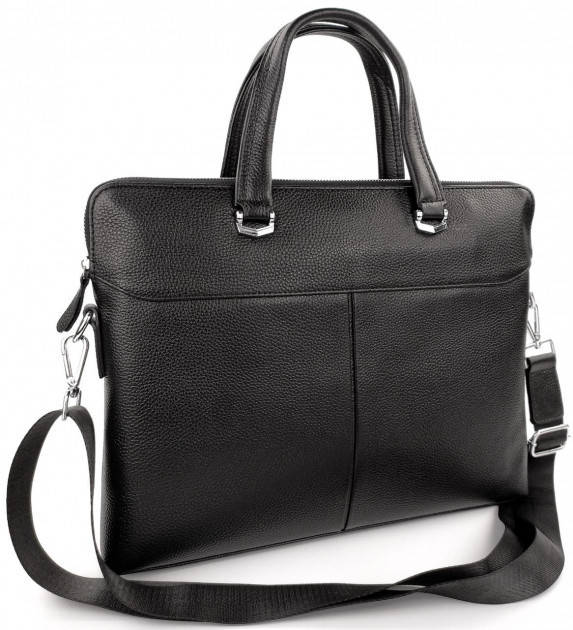 

Кожаная мужская сумка для ноутбука и документов Tiding Bag N1289 черная, Черный