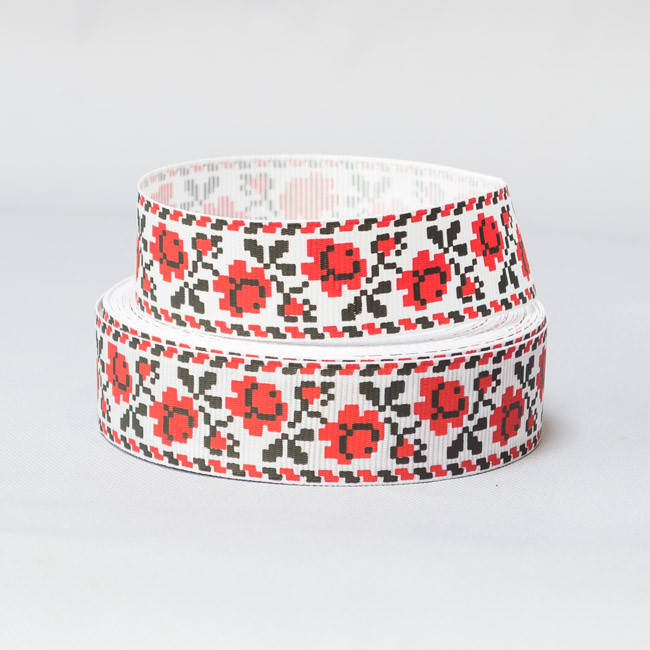 

Лента репсовая вышиванка розы