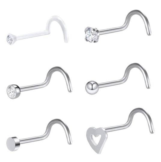 

Набор 6 шт. пирсинга для носа, нострил