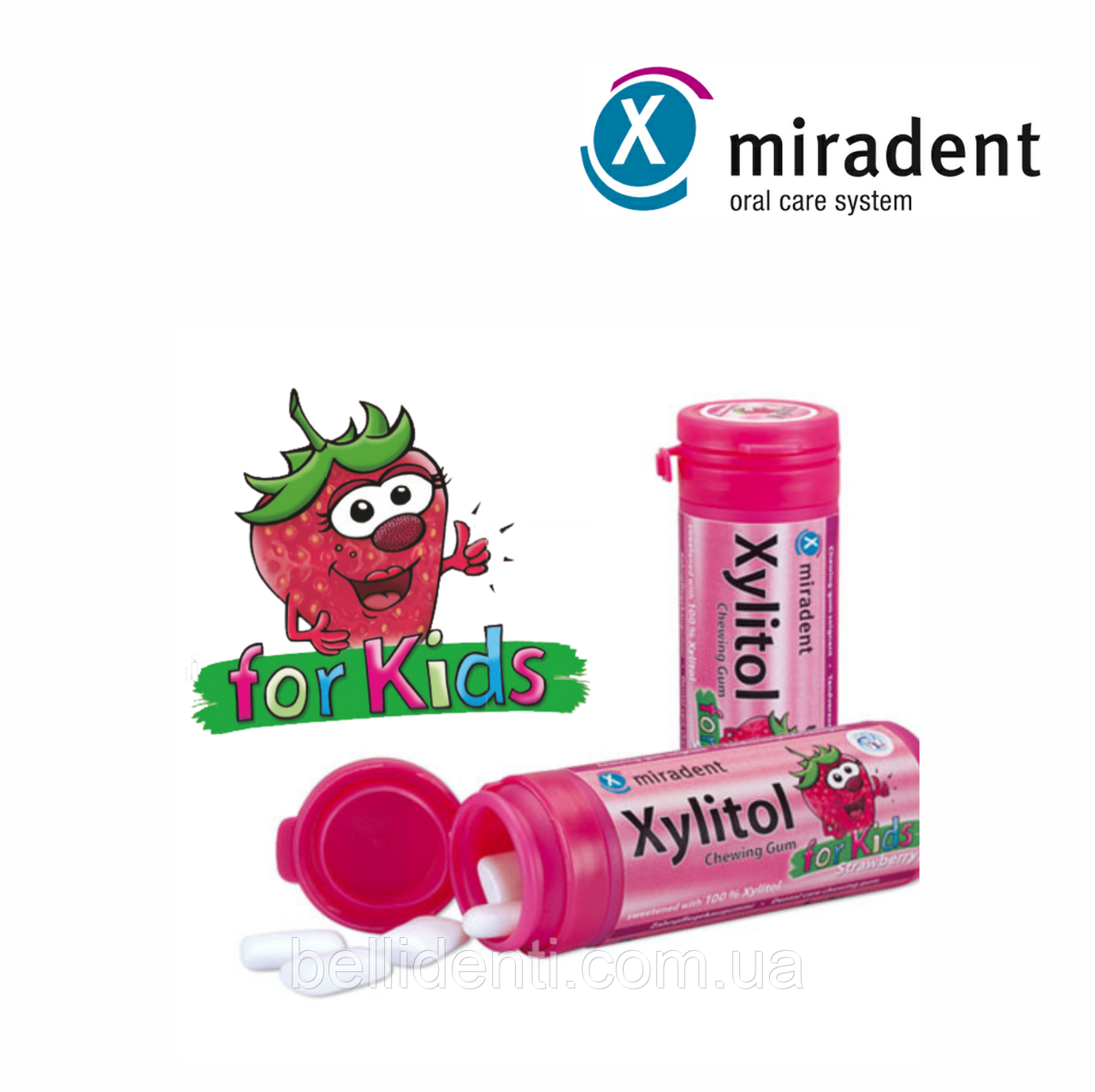

Жевательная резинка для детей с ксилитом Xylitol For Kids Strawberry (клубника), 30 шт.