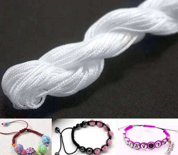 

(20 метров) Шнур шамбала 1мм, нейлоновый,капроновый, шнур белый, Оранжевый