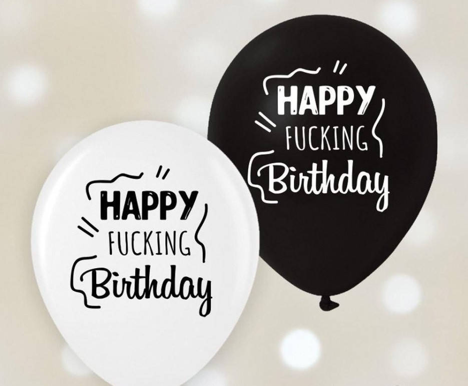 

Латексный шарик КDI Малайзия 12"(30 см) Happy Fucking Birthday, Разные цвета