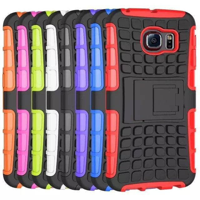 

PC + TPU чехол Armor для Samsung Galaxy S6 Edge (8 цветов) красный
