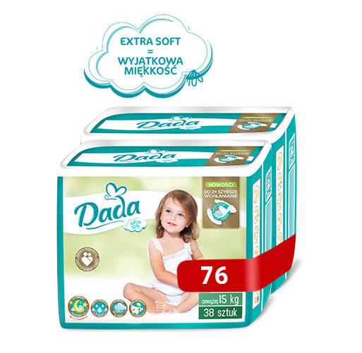 

Подгузники Dada Extra Soft 6 (16+ кг) 76 шт