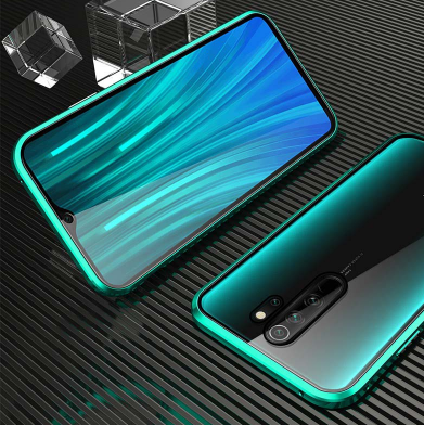 

Магнитный металл чехол FULL GLASS 360° для Xiaomi Redmi Note 8 Pro / зеленый