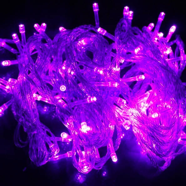 

Гирлянда Нить светодиодная LED 100 лампочек Фиолетовая, 600 см, прозрачный провод (1110-08)