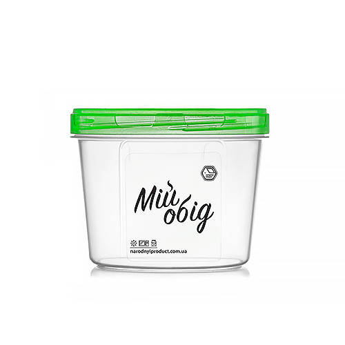 

Пищевой контейнер круглый 0,5л с зеленой крышкой, Зелёный