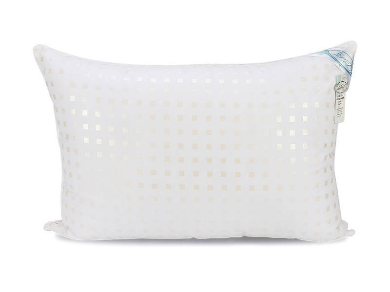 

Мягкая Подушка Лебяжий Пух Leleka-Textile 50x70 Чехол Тик Белый Кубик