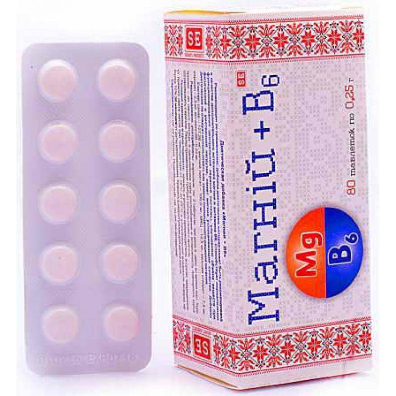 

Магний B6 -витаминно-минеральный комплекс 80 таблеток по 0.25г