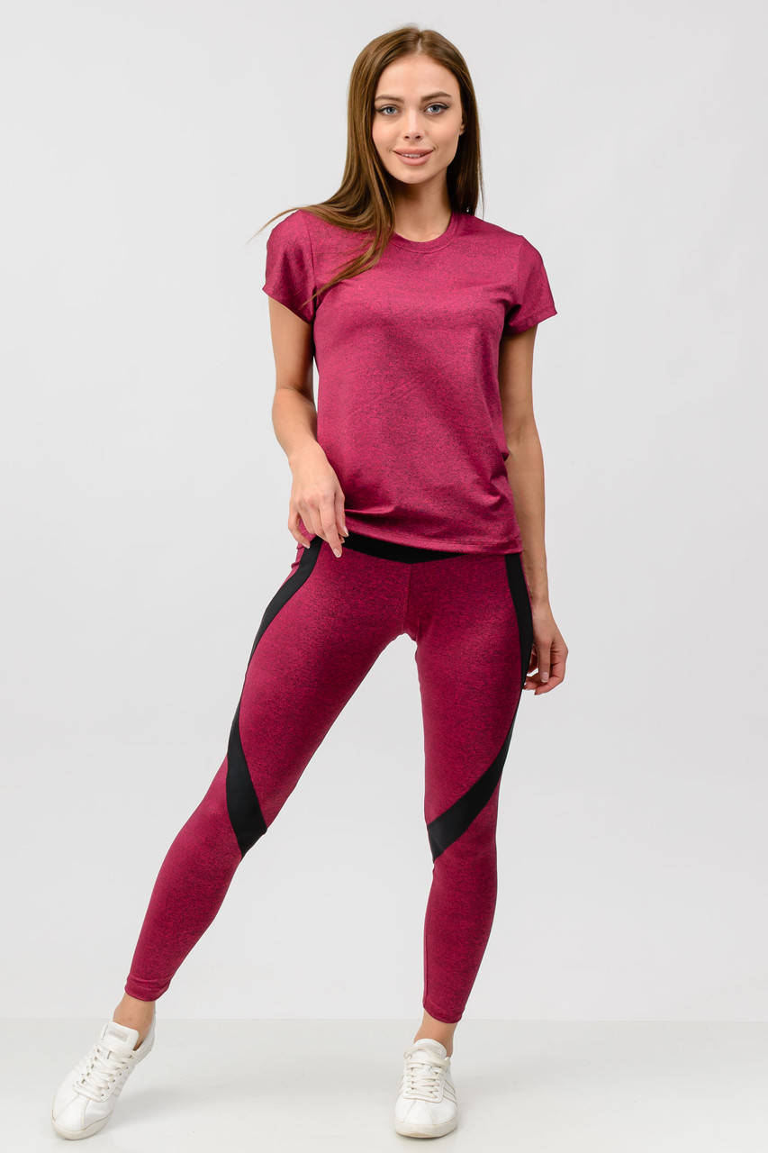 

Женский спортивный костюм для фитнеса Go fitness (футболка + леггинсы) XS-XXL 90034-9 XL/XXL