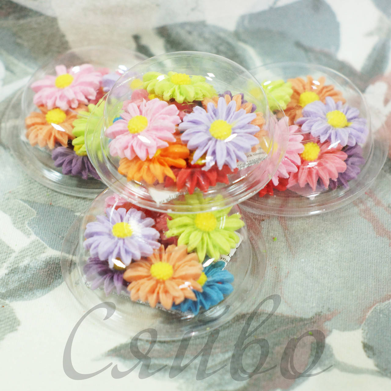 

Украшение из сахарной мастики фигурки для торта набор Маргаритки маргаритки, Разные цвета