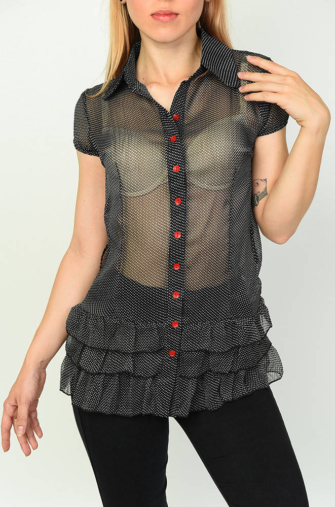 

Туника женская мелкий горошек черная 134335P, Черный