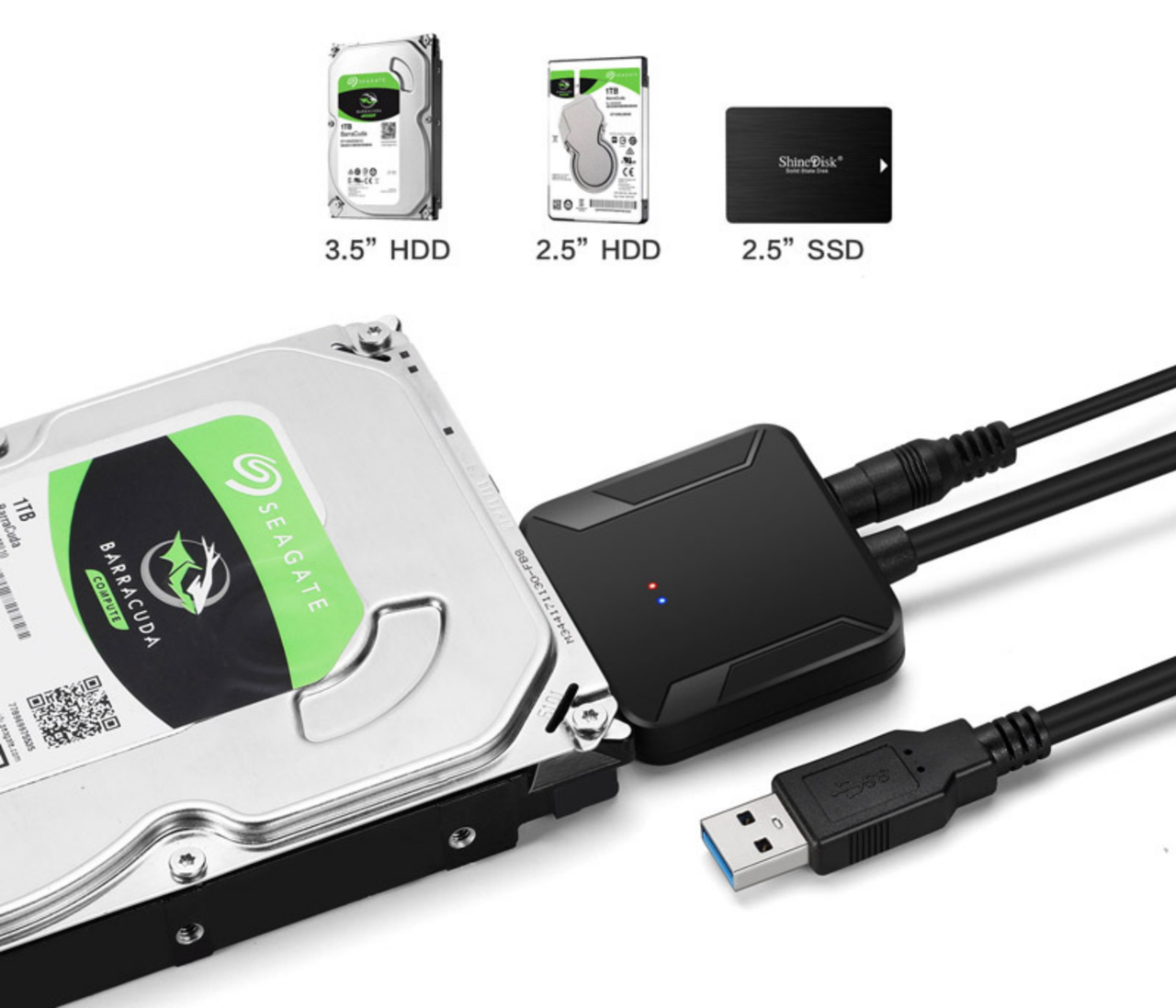 

USB 3.0 SATA HDD/SSD 7+15 адаптер переходник