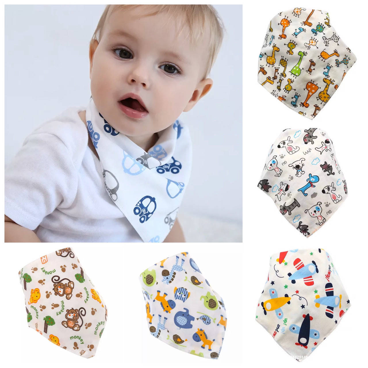 

Слюнявчики набор комплект 5 Шт для Мальчика нагрудники ПАКУНОК МАЛЮКА