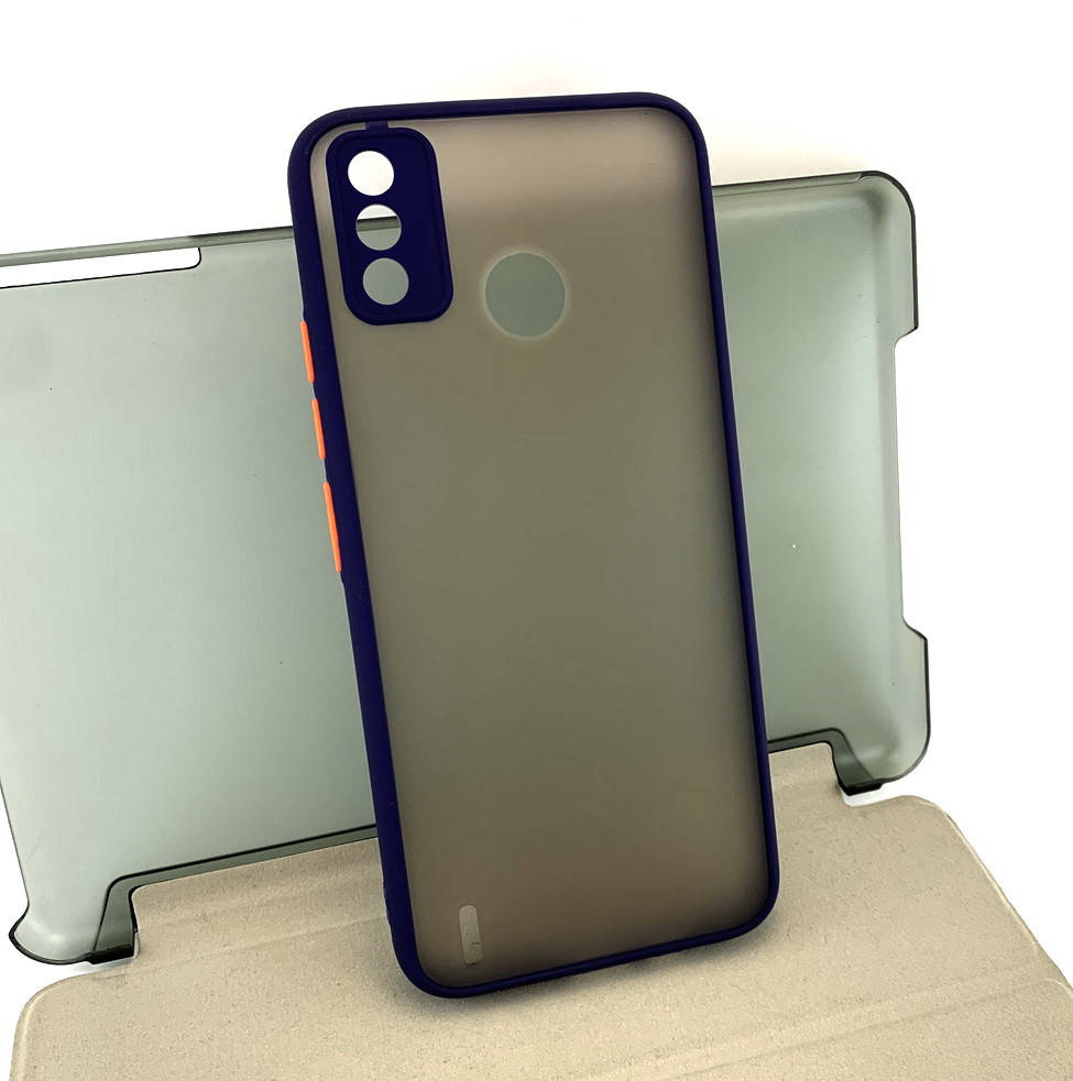 

Чехол для Tecno Spark 6 GO накладка бампер Shadow matte Case противоударный силикон-пластик синий