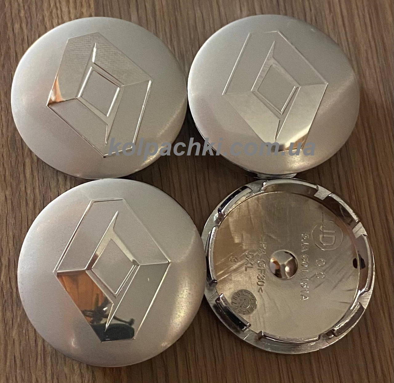 

Колпачки на диски Renault 56мм 52мм серые с хром логотипом