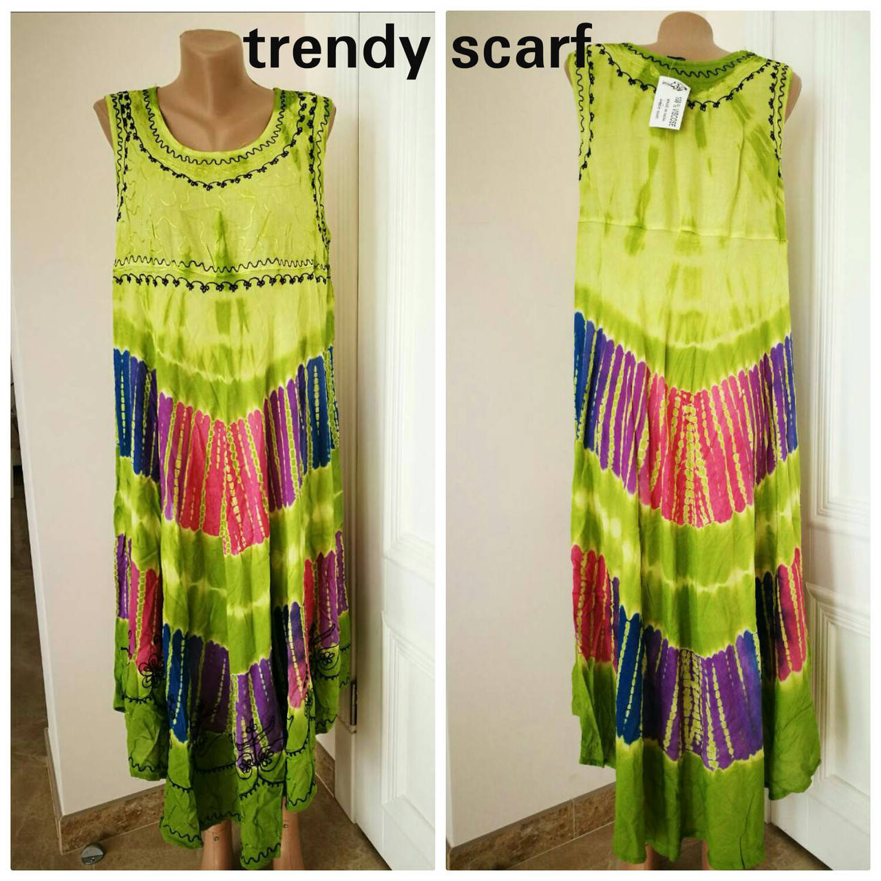 

Женская летняя туника, сарафан Ламбада. Салатовый, синий, розовый, фиолетовый, зеленый. Вискоза. Индия