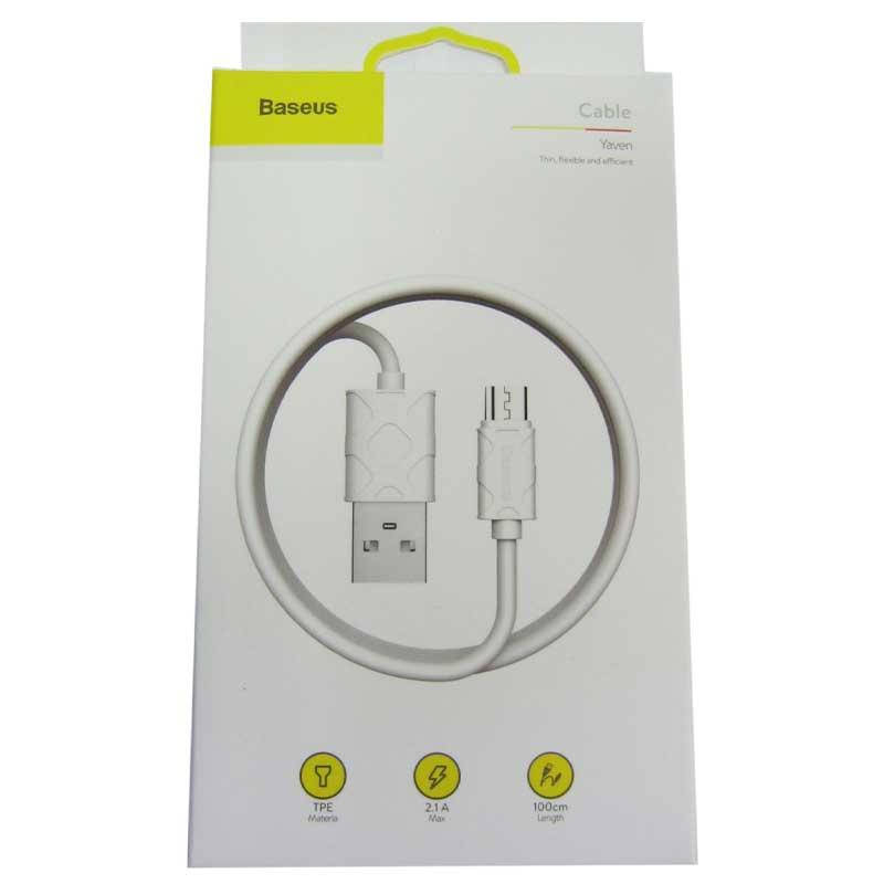 

Кабель Baseus USB / microUSB Yaven , 2.1A , 1.0m , white, Белый
