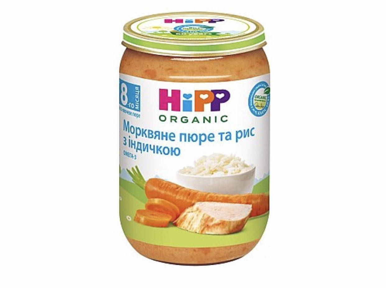 

6530 HIPP Індичка в морквяному пюре з рисом 220
