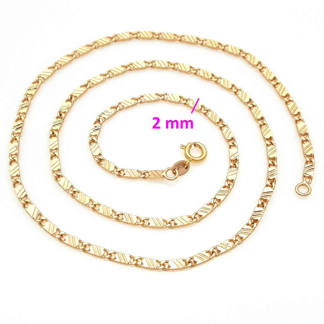 

Цепочка позолота Xuping, пластинки с резьбой, р.45 см, 18К