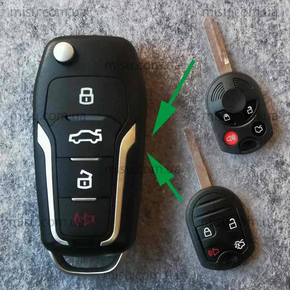 

Выкидной ключ Ford Escape Focus Mondeo 4 кнопки 315Mhz ASK