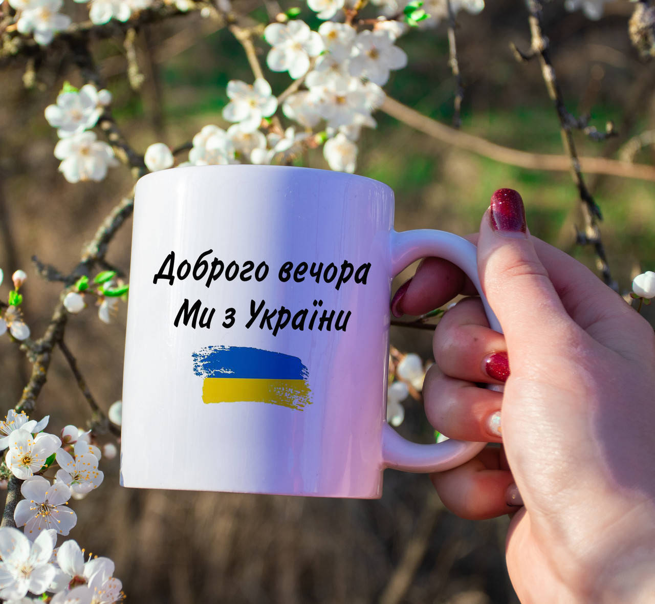 

Чашка патриотическая "Добрый вечер, мы из Украины"