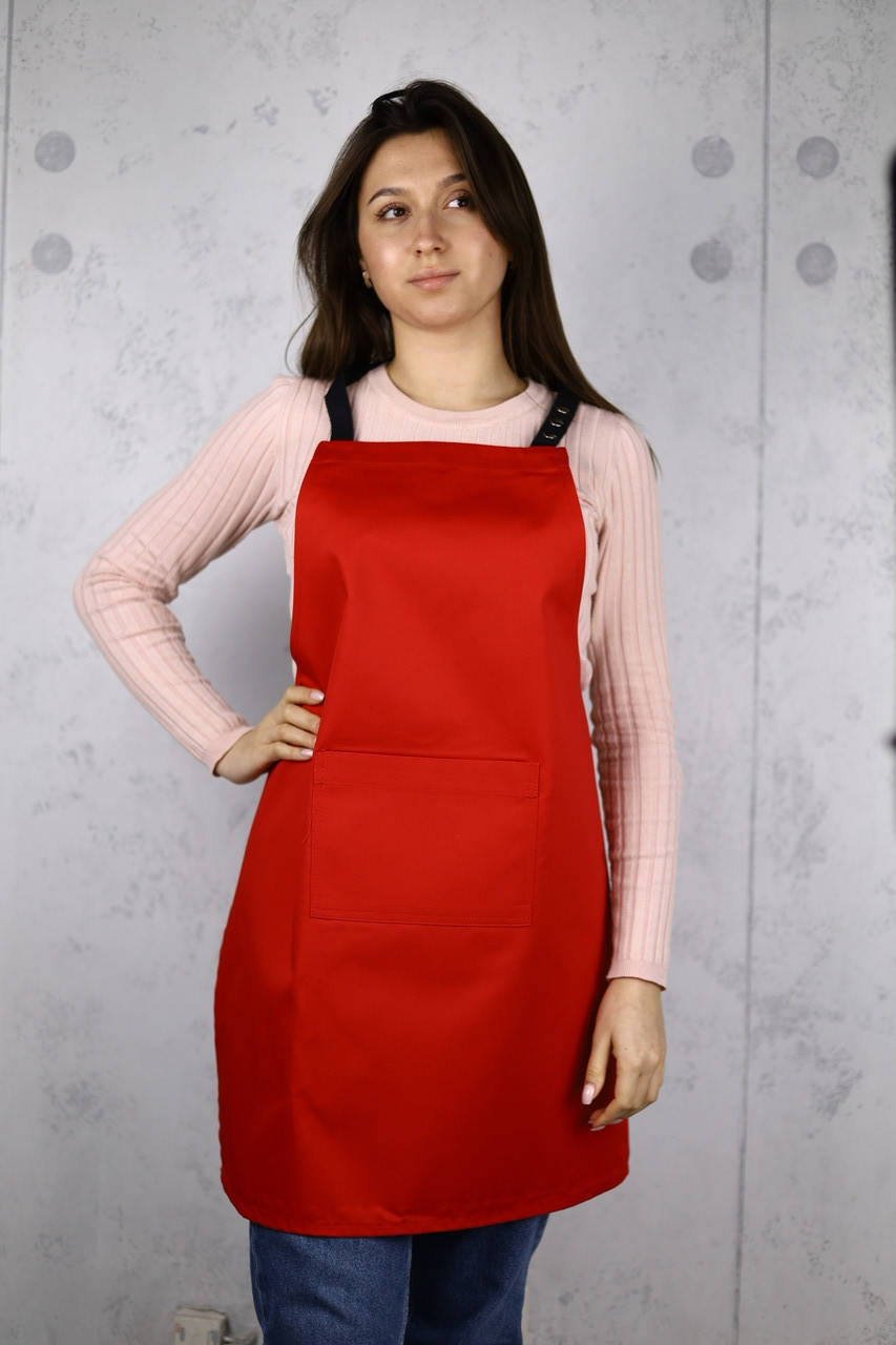 

Кухонный фартук с надписью "Її величність мама" Красный